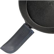 Hide & Drink, Leather Hot Handle Panhandle Potholder Double Layered Double Stitched Cookware Slides On/Off Easily onto Metal Skillet Grips Handmade Includes 101 Year Warranty :: Slate Blue