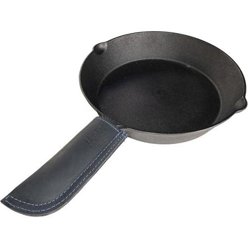  Hide & Drink, Leather Hot Handle Panhandle Potholder Double Layered Double Stitched Cookware Slides On/Off Easily onto Metal Skillet Grips Handmade Includes 101 Year Warranty :: Slate Blue