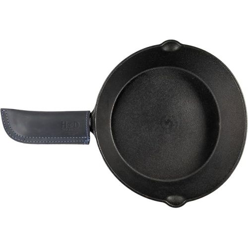  Hide & Drink, Leather Hot Handle Panhandle Potholder Double Layered Double Stitched Cookware Slides On/Off Easily onto Metal Skillet Grips Handmade Includes 101 Year Warranty :: Slate Blue