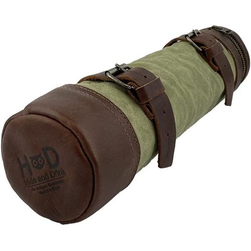  Hide & Drink, Waxed Canvas Bike Pack Tube, Zipper Commute Bag, Travel Storage Handmade Includes 101 Year Warranty