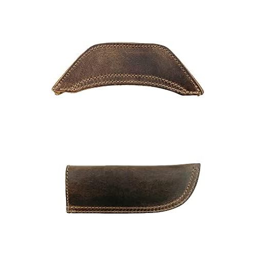  Hide & Drink, Rustic Leather Hot Handle Holders (Set of 2) Panhandle, Side Kick, Assist Grip for Cast Iron Skillets & Pans, Double Layered, Handmade (Bourbon Brown)