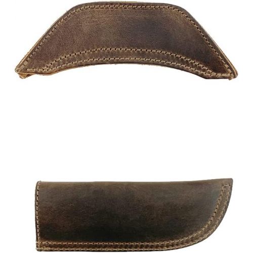  Hide & Drink, Rustic Leather Hot Handle Holders (Set of 2) Panhandle, Side Kick, Assist Grip for Cast Iron Skillets & Pans, Double Layered, Handmade (Bourbon Brown)