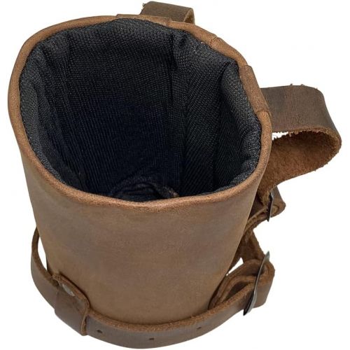  Hide & Drink, Cruzy Leather Bike Handlebar Cup Holder, Insulated Beverage Pouch for Commuters, Minimalist Bikers, Cyclers, City Nomads, Urban Nomad :: Bourbon Brown
