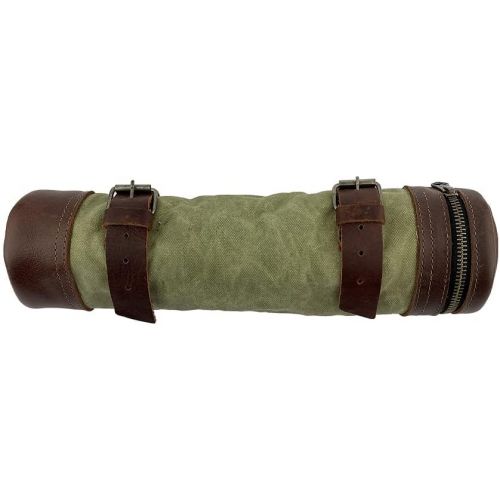  Hide & Drink, Waxed Canvas Bike Pack Tube, Zipper Commute Bag, Travel Storage Handmade Includes 101 Year Warranty