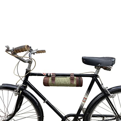  Hide & Drink, Waxed Canvas Bike Pack Tube, Zipper Commute Bag, Travel Storage Handmade Includes 101 Year Warranty