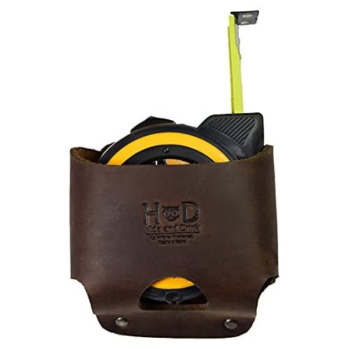  [아마존베스트]Hide & Drink, Large Leather Tape Measure Holder, Tool Holster w/ Easy Belt Loop for Handymen, Carpenters, Electricians, Durable Hammer Pouch, Handmade Includes 101 Year Warranty ::