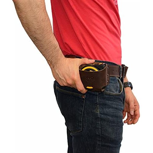  [아마존베스트]Hide & Drink, Large Leather Tape Measure Holder, Tool Holster w/ Easy Belt Loop for Handymen, Carpenters, Electricians, Durable Hammer Pouch, Handmade Includes 101 Year Warranty ::