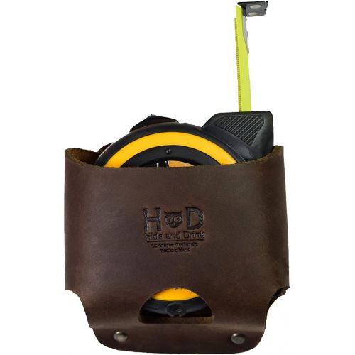  [아마존베스트]Hide & Drink, Large Leather Tape Measure Holder, Tool Holster w/ Easy Belt Loop for Handymen, Carpenters, Electricians, Durable Hammer Pouch, Handmade Includes 101 Year Warranty ::