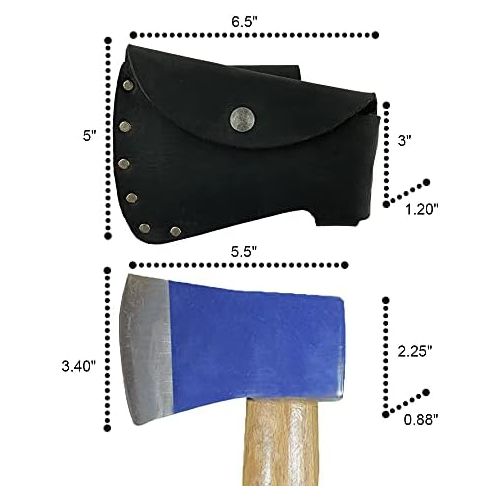  Hide & Drink, Durable Leather Hatchet Head Sheath Holster for 1.5 in. Belts, Axe Case, Blade Cover, Lumberjack Outdoors Work Essentials, Handmade Includes 101 Year Warranty