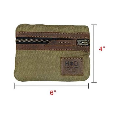  Hide & Drink, Waxed Canvas Multitool Pocket Pouch, Compact Multipurpose Zippered Bag, Mini Camping Tool Case, Organizer, Travel & Commuter Essentials, Handmade Includes 101 Year Wa