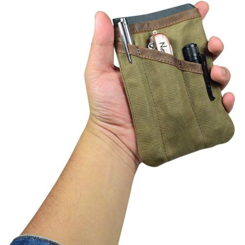  Hide & Drink, Waxed Canvas Multitool Pocket Pouch, Compact Multipurpose Zippered Bag, Mini Camping Tool Case, Organizer, Travel & Commuter Essentials, Handmade Includes 101 Year Wa