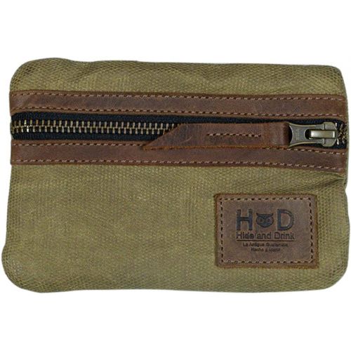  Hide & Drink, Waxed Canvas Multitool Pocket Pouch, Compact Multipurpose Zippered Bag, Mini Camping Tool Case, Organizer, Travel & Commuter Essentials, Handmade Includes 101 Year Wa