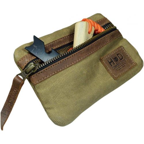  Hide & Drink, Waxed Canvas Multitool Pocket Pouch, Compact Multipurpose Zippered Bag, Mini Camping Tool Case, Organizer, Travel & Commuter Essentials, Handmade Includes 101 Year Wa