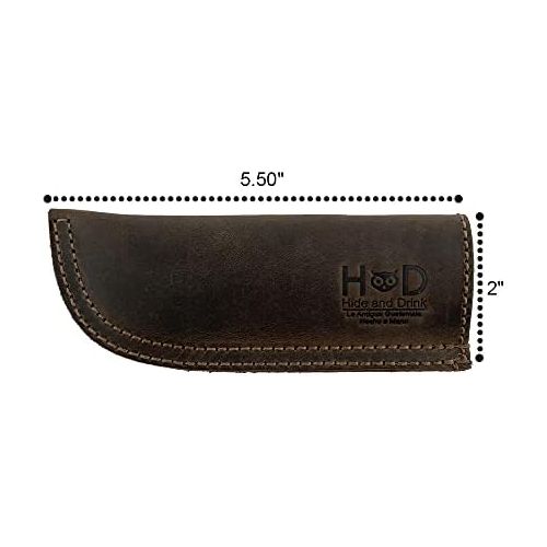  [아마존베스트]Hide & Drink, Leather Hot Handle, Panhandle Potholder, Double Layered Stitched, Slides On/Off Easily onto Metal Skillet Grips, Essential Cookware Handmade Includes 101 Year Warrant