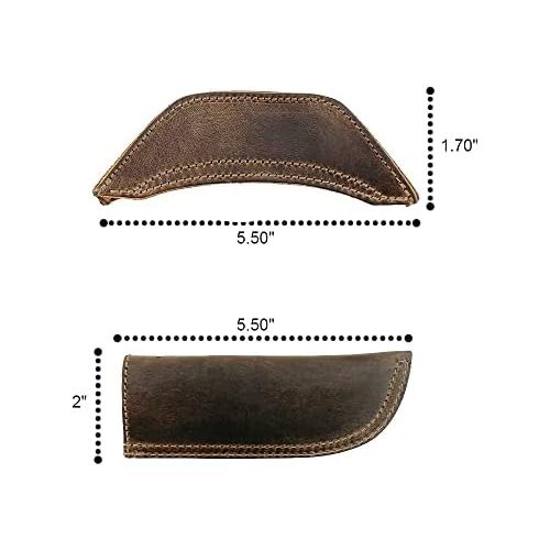  [아마존베스트]Hide & Drink, Rustic Leather Hot Handle Holders (Set of 2) Panhandle, Side Kick, Assist Grip for Cast Iron Skillets & Pans, Double Layered, Handmade Includes 101 Year Warranty :: B