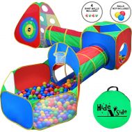 [아마존 핫딜] Hide N Side 5pc Kids Ball Pit Tents and Tunnels, Toddler Jungle Gym Play Tent with Play Crawl Tunnel Toy, for Boys babies infants Children, Pit Balls NOT Included, Indoor Outdoor Gift, Target