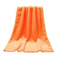 Hide on bush 45X65CM Fashion Solid Soft Throw Kids Blanket Warm Coral Plaid Blankets Flannel (Orange)