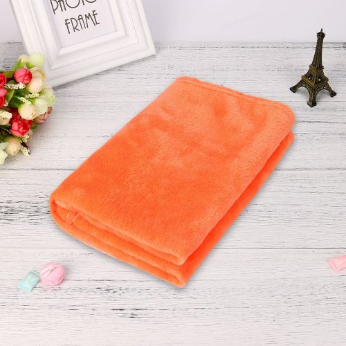  Hide on bush 45X65CM Fashion Solid Soft Throw Kids Blanket Warm Coral Plaid Blankets Flannel (Orange)