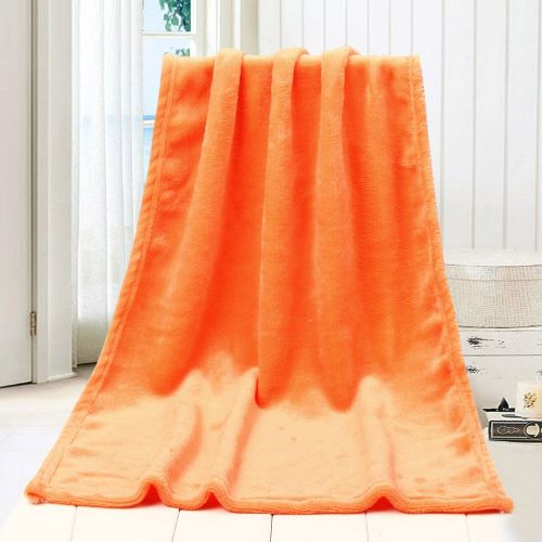  Hide on bush 45X65CM Fashion Solid Soft Throw Kids Blanket Warm Coral Plaid Blankets Flannel (Orange)