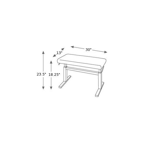  Hidrau 30 Ebony Duet Hydraulic Piano Bench