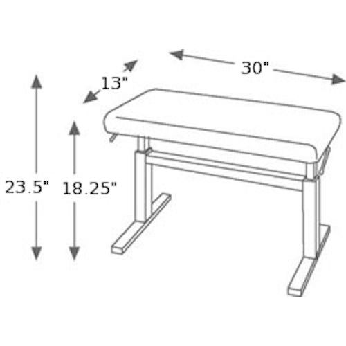  Hidrau Model HM Hydraulic Piano Bench - 30 Premium Leather
