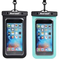 [아마존베스트]Hiearcool Universal Waterproof Case,Waterproof Phone Pouch for iPhone Xs XR Samsung Galaxy IPX8 Cellphone Dry Bag 2Pack up to 7 inches (Black Green)