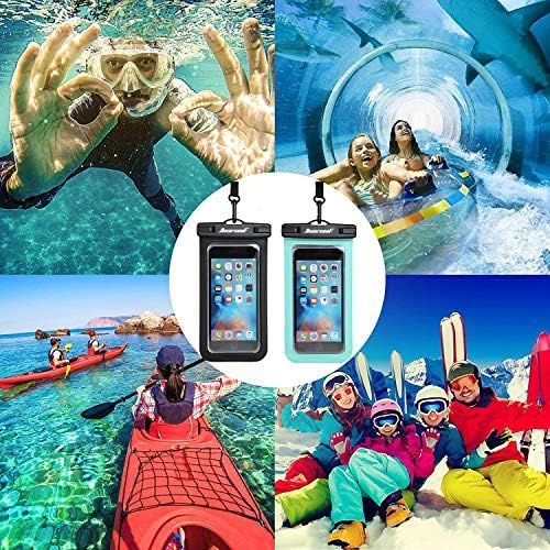  [아마존베스트]Hiearcool Universal Waterproof Case,Waterproof Phone Pouch for iPhone Xs XR Samsung Galaxy IPX8 Cellphone Dry Bag 2Pack up to 7 inches (Black Green)