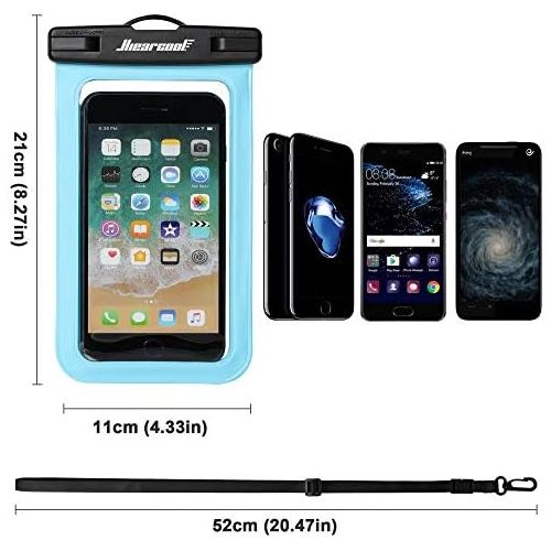  [아마존베스트]Hiearcool Universal Waterproof Case,Waterproof Phone Pouch - IPX8 Cellphone Dry Bag for iPhone XR/8/ 8plus/7/7plus/6s Samsung Galaxy s10/s9 Google Pixel 2 HTC LG Sony Moto up to 7.