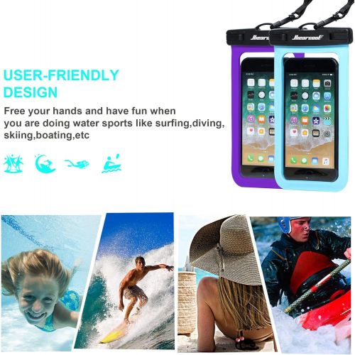  [아마존베스트]Hiearcool Universal Waterproof Case,Waterproof Phone Pouch - IPX8 Cellphone Dry Bag for iPhone XR/8/ 8plus/7/7plus/6s Samsung Galaxy s10/s9 Google Pixel 2 HTC LG Sony Moto up to 7.