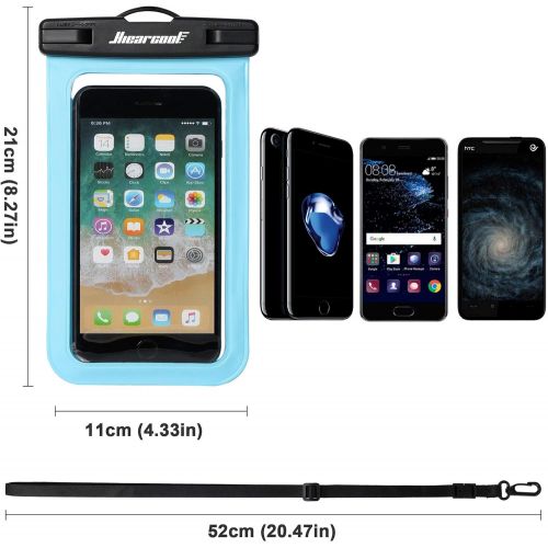  [아마존베스트]Hiearcool Universal Waterproof Case,Waterproof Phone Pouch - IPX8 Cellphone Dry Bag for iPhone XR/8/ 8plus/7/7plus/6s Samsung Galaxy s10/s9 Google Pixel 2 HTC LG Sony Moto up to 7.