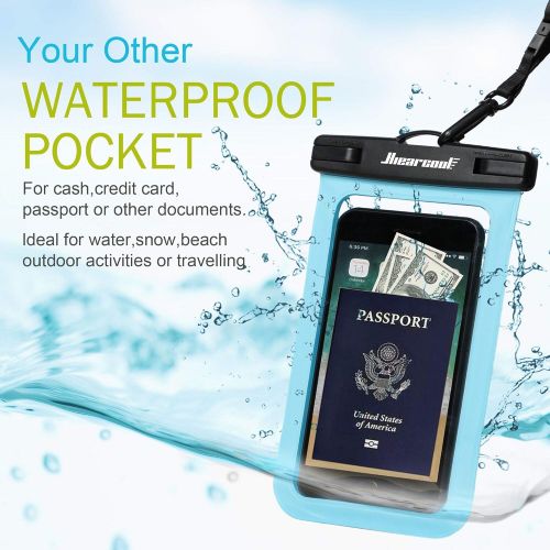  [아마존베스트]Hiearcool Universal Waterproof Case,Waterproof Phone Pouch - IPX8 Cellphone Dry Bag for iPhone XR/8/ 8plus/7/7plus/6s Samsung Galaxy s10/s9 Google Pixel 2 HTC LG Sony Moto up to 7.