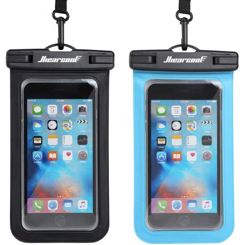  [아마존베스트]Hiearcool Universal Waterproof Case,Waterproof Phone Pouch for iPhone Xs XR Samsung Galaxy IPX8 Cellphone Dry Bag 2Pack up to 7 inches (Black Blue)