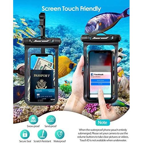  [아마존베스트]Hiearcool Universal Waterproof Case,Waterproof Phone Pouch Compatible for iPhone 11 Pro Max XS Max XR X 8 7 6S Plus Samsung Galaxy s10/s9 Google Pixel 2 HTC Up to 7.0,IPX8 Cellphone Dry Bag