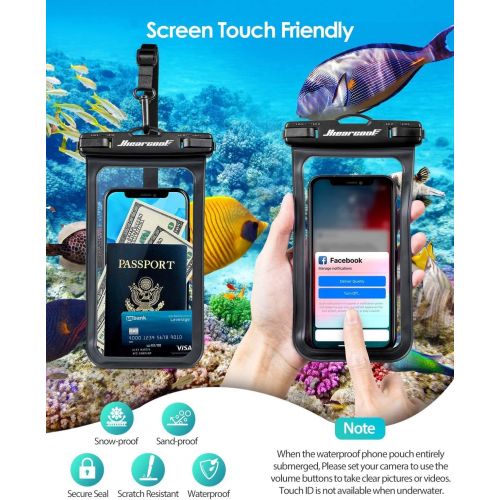  [아마존베스트]Hiearcool Universal Waterproof Case,Waterproof Phone Pouch Compatible for iPhone 11 Pro Max XS Max XR X 8 7 6S Plus Samsung Galaxy s10/s9 Google Pixel 2 HTC Up to 7.0,IPX8 Cellphone Dry Bag