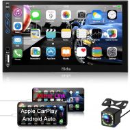[아마존베스트]Hieha Car Stereo Compatible with Apple Carplay and Android Auto, 7 Inch Double Din Car Stereo with Bluetooth, Touch Screen Car Radios MP5 Player with A/V Input, Backup Camera, Mirr