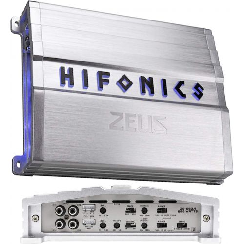  Hifonics ZG-600.4 600W Zeus Gamma Series 4-Channel Car Audio Subwoofer Amplifier with Gravity Magnet Phone Holder