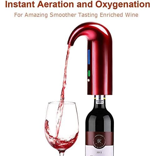  [아마존베스트]Higfra Electric Wine Aerator Pourer, Stopper Multi-Smart Automatic Filter Wine Dispenser - Premium Aerating Pourer and Decanter Spout - wine preserver(Lucky red)