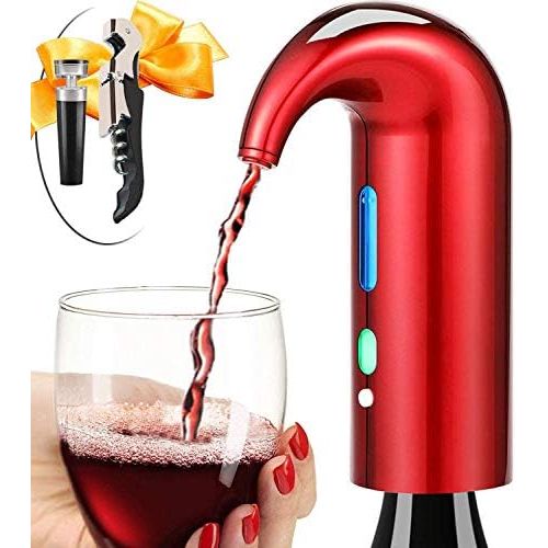  [아마존베스트]Higfra Electric Wine Aerator Pourer, Stopper Multi-Smart Automatic Filter Wine Dispenser - Premium Aerating Pourer and Decanter Spout - wine preserver(Lucky red)