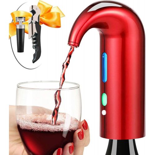  [아마존베스트]Higfra Electric Wine Aerator Pourer, Stopper Multi-Smart Automatic Filter Wine Dispenser - Premium Aerating Pourer and Decanter Spout - wine preserver(Lucky red)