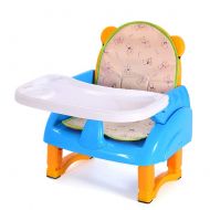 High Chairs Portable Toddler Booster Seat with Tray & Cushion for Baby | PP Travel Folding Feeding Dining Chair Lightweight (Color : Blue 2)