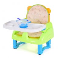 High Chairs Travel Booster Seat with Tray & Cushion for Baby | Folding Portable for Eating, PP Feeding Dining Chair (Color : Green)