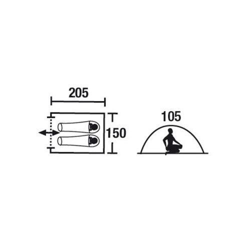  High Peak Uni Zelt Monodome, grau/blau, 205 x 150 x 105 cm