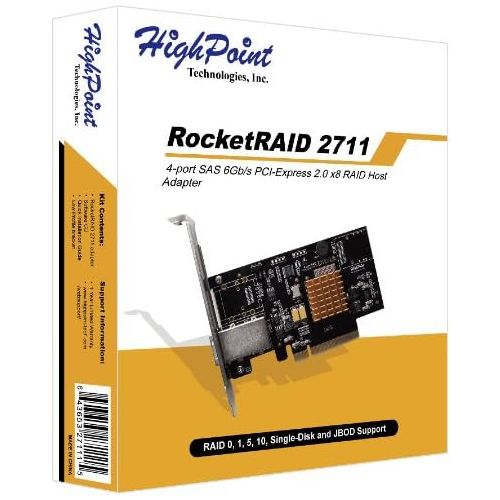  High Point HighPoint RocketRAID 2720SGL 8-Port SAS 6Gbs PCIe 2.0 x8 RAID HBA