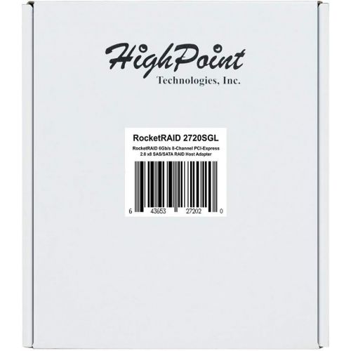  High Point HighPoint RocketRAID 2720SGL 8-Port SAS 6Gbs PCIe 2.0 x8 RAID HBA