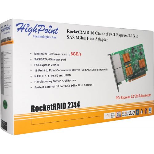  High Point HighPoint RocketRAID 2720SGL 8-Port SAS 6Gbs PCIe 2.0 x8 RAID HBA