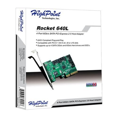  High Point HighPoint Rocket 640L Lite Version 4-Port PCI-Express 2.0 x4 SATA 6Gbs RAID Controller
