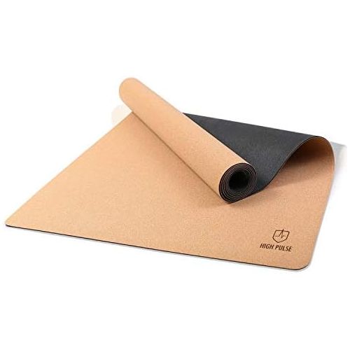  [아마존베스트]High Pulse Cork and Rubber Yoga Mat + Carry Strap | 100% Natural, Sustainable and Biodegradable - Non-Slip Training Mat for Beginners and Experienced Yogis for Yoga, Pilates and Fi