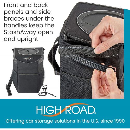  High Road StashAway Console and Headrest Car Trash Can with Lid