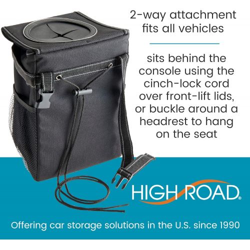  High Road StashAway Console and Headrest Car Trash Can with Lid