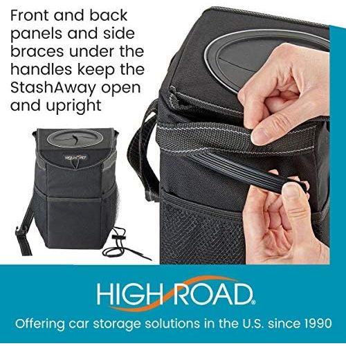  High Road StashAway Console and Headrest Car Trash Can with Lid